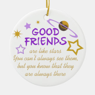 Goede vrienden keramisch ornament