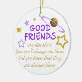 Goede vrienden keramisch ornament (Links)