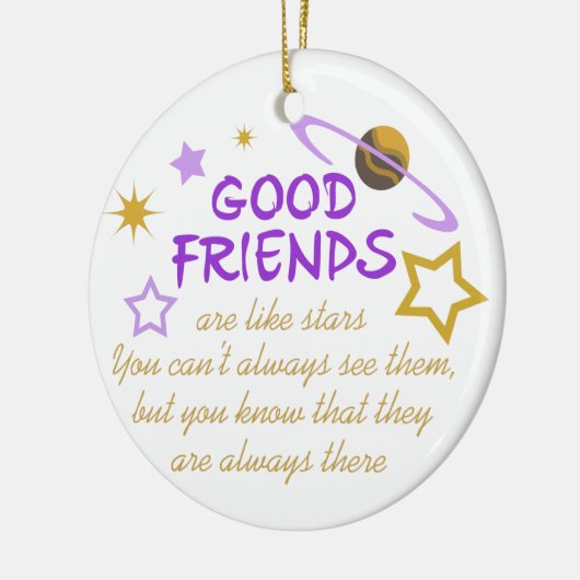 Goede vrienden keramisch ornament (Links)