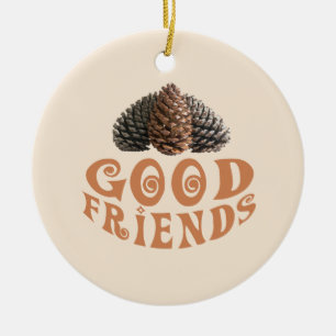 Goede vrienden keramisch ornament