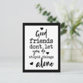 Goede vrienden laten vriendschap geen zwarte schat briefkaart (Staand voorkant)