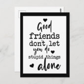 Goede vrienden laten vriendschap geen zwarte schat briefkaart (Voorkant / Achterkant)