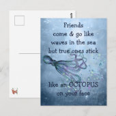 Goede vrienden Stick like Octopus to your face Quo Briefkaart (Voorkant / Achterkant)