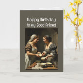 Goede vrienden Verjaardag Lachen Kaart (Gele Bloem)