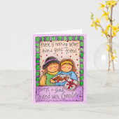 Goede Vrienden - Wenskaart Kaart (Gele Bloem)