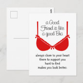 Goede Vrienden Zijn Als Beha's, Grappige Vriendsch Briefkaart (Voorkant / Achterkant)