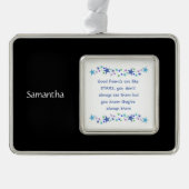 Goede vrienden zijn als Stars Custom Name Quote Verzilverd Omlijst Ornament (Voorkant)