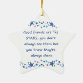 Goede vrienden zijn als Stars Inspirerend Quote Keramisch Ornament (Achterkant)
