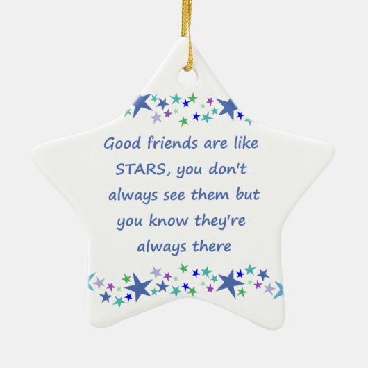 Goede vrienden zijn als Stars Inspirerend Quote Keramisch Ornament (Achterkant)
