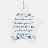 Goede vrienden zijn als Stars Inspirerend Quote Keramisch Ornament (Voorkant)