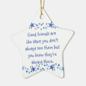Goede vrienden zijn als Stars Inspirerend Quote Keramisch Ornament (Links)