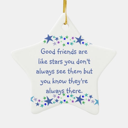 Goede vrienden zijn als Stars Inspirerend Quote Keramisch Ornament (Achterkant)