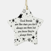 Goede vrienden zijn als Stars Quote Keramisch Ornament (Rechts)