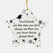 Goede vrienden zijn als Stars Quote Keramisch Ornament (Achterkant)