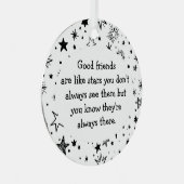 Goede vrienden zijn als Stars Quote Metalen Ornament (Voorkant Rechts)