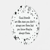 Goede vrienden zijn als Stars Quote Metalen Ornament (Voorkant links)