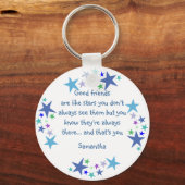 Goede vrienden zijn als sterren Aangepaste naam vo Sleutelhanger (Voorkant)