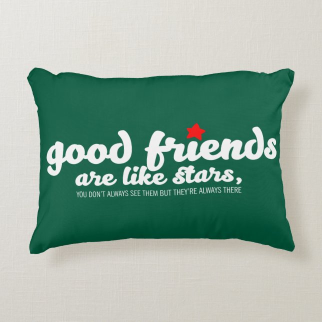 Goede vrienden zijn als sterren accent kussen (Voorkant)