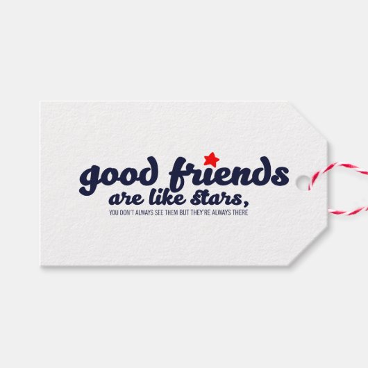Goede vrienden zijn als sterren cadeaulabel (Voorkant (Horizontaal))