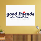 Goede vrienden zijn als sterren canvas afdruk (Insitu (Woonkamer))