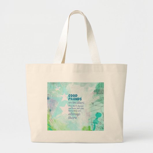 Goede vrienden zijn als sterren grote tote bag (Voorkant)