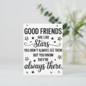 Goede vrienden zijn als sterren Inspirerend citaat Briefkaart (Staand voorkant)