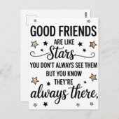 Goede vrienden zijn als sterren Inspirerend citaat Briefkaart (Voorkant / Achterkant)