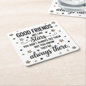 Goede vrienden zijn als sterren Inspirerend citaat Kartonnen Onderzetters (Schuin)