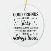 Goede vrienden zijn als sterren Inspirerend citaat Keramisch Ornament (Links)