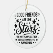 Goede vrienden zijn als sterren Inspirerend citaat Keramisch Ornament (Links)