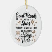 Goede vrienden zijn als sterren Inspirerend citaat Keramisch Ornament (Rechts)