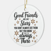 Goede vrienden zijn als sterren Inspirerend citaat Keramisch Ornament (Links)