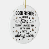 Goede vrienden zijn als sterren Inspirerend citaat Keramisch Ornament (Rechts)