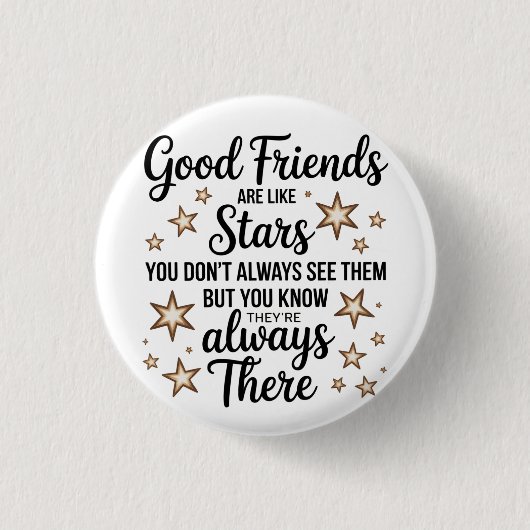 Goede vrienden zijn als sterren Inspirerend citaat Ronde Button 3,2 Cm (Voorkant)