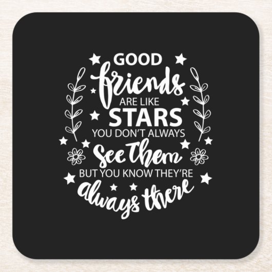 Goede vrienden zijn als sterren kartonnen onderzetters (Voorkant)