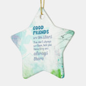 Goede vrienden zijn als sterren keramisch ornament (Links)