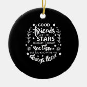 Goede vrienden zijn als sterren keramisch ornament (Voorkant)