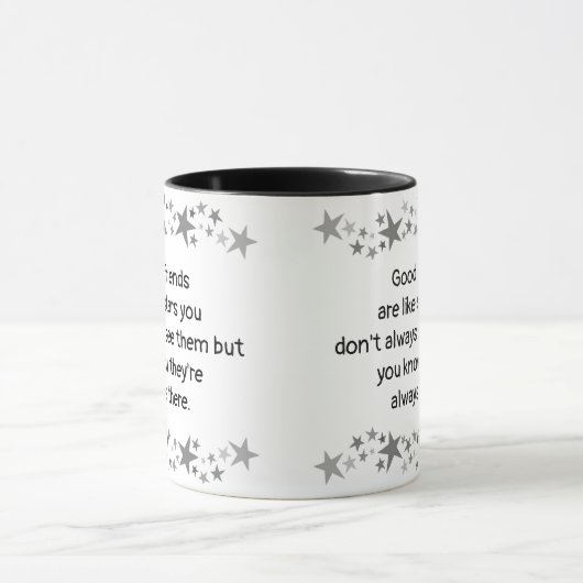 Goede vrienden zijn als sterren minimalistische mo mok (Midden)