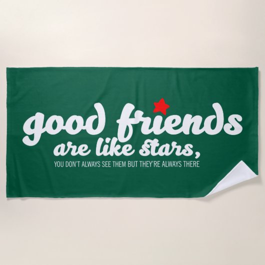 Goede vrienden zijn als sterren strandlaken (Voorkant)