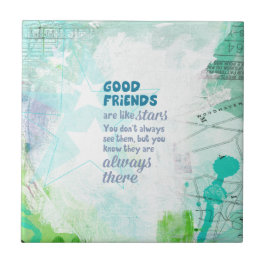 Goede vrienden zijn als sterren tegeltje