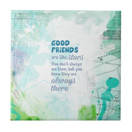 Goede vrienden zijn als sterren tegeltje (Voorkant)