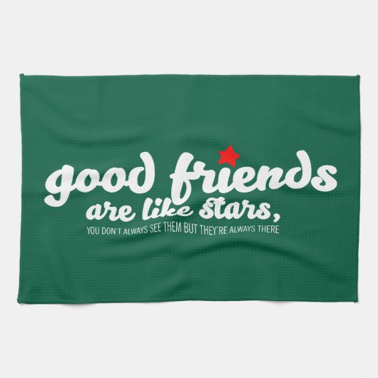 Goede vrienden zijn als sterren theedoek (Horizontaal)