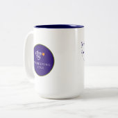 Goede vrienden zijn als sterren... tweekleurige koffiemok (Voorkant links)