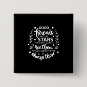 Goede vrienden zijn als sterren vierkante button 5,1 cm (Voorkant)