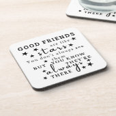 Goede vrienden zijn als sterren: Vriendschap Quote Bier Onderzetter (Linkerzijde)