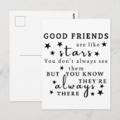 Goede vrienden zijn als sterren: Vriendschap Quote Briefkaart (Voorkant / Achterkant)