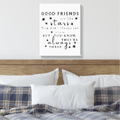 Goede vrienden zijn als sterren: Vriendschap Quote Canvas Afdruk (Insitu (Slaapkamer))