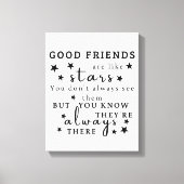 Goede vrienden zijn als sterren: Vriendschap Quote Canvas Afdruk (Voorkant)