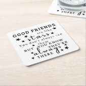 Goede vrienden zijn als sterren: Vriendschap Quote Kartonnen Onderzetters (Schuin)