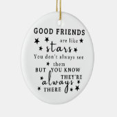 Goede vrienden zijn als sterren: Vriendschap Quote Keramisch Ornament (Rechts)